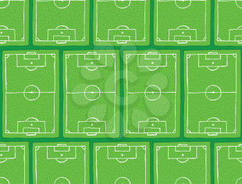 Sketch football field pattern in vintage style, vector