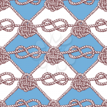 Engraved pattern with ropes in vintage style, vector tile