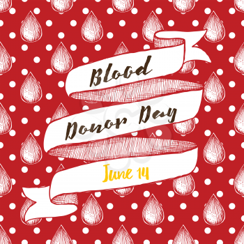 Blood donor day poster with dots, vector