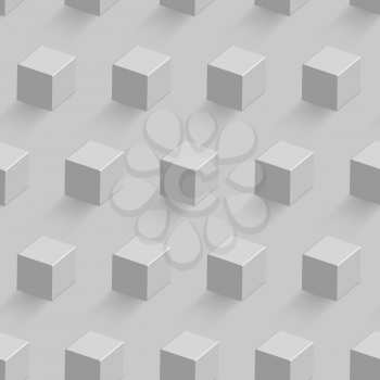 White cube seamless pattern, vector tile, eps10