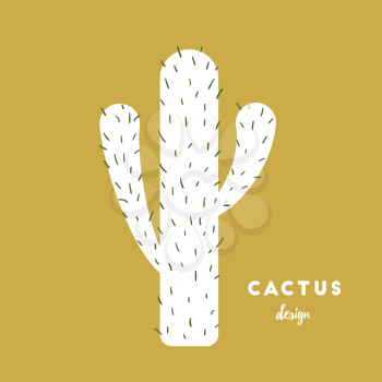 Cactus with needles, sketch vector illustration