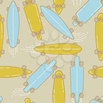 Longboard seamless pattern, line design with movement.