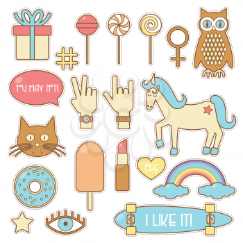 Fashion patches, set of sticker badges eps 10