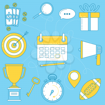 Sport event planning illustration. To do list, creating of idea, promotion, budgeting, coordinating and logistic.