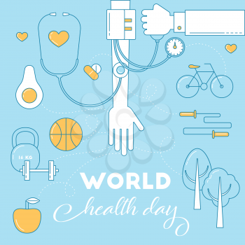 World health day awareness banner. Health life concept