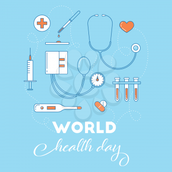 World health day awareness banner. Prevention disease concept 