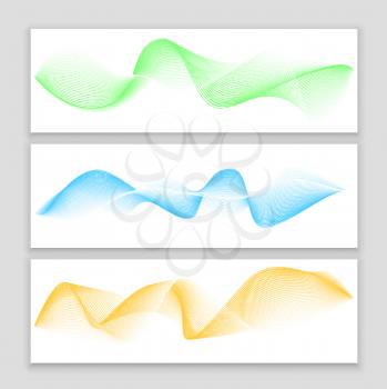 Digital wave, sound equalizer, vector colorful abstract set of banners