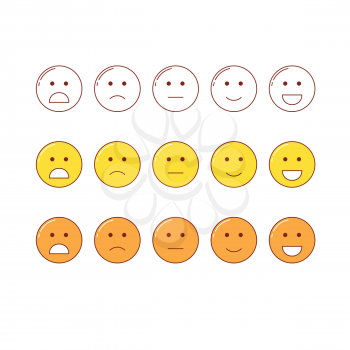 Feedback emoticon scale. Line design positive and negative emotions
