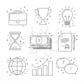 Business line design icons, finance and marketing collection