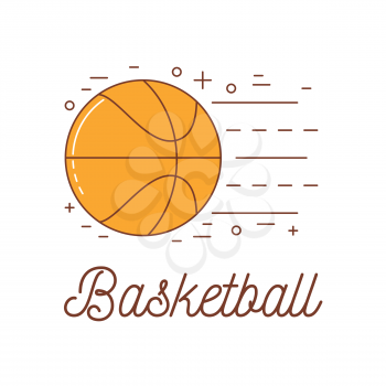 Basketball abstract illustration with a ball, line art design