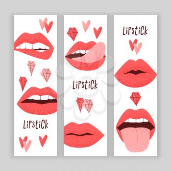 Lips with red lipstick, sexy concept advertisement 