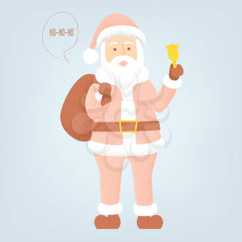 Christmas card with Santa Claus, stipple design