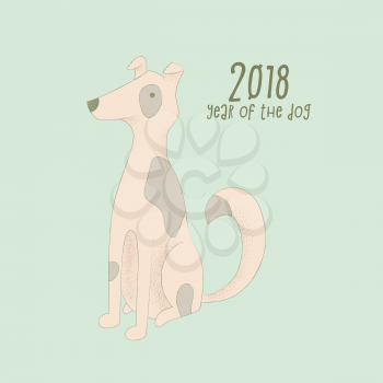 Dog zodiac sign of  2018 year, Chinese New year calendar 