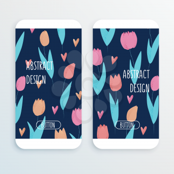 Tulip pink, red and orange spring phone design, colorful concept