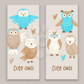 Cute owl, hand drawn design concept, celebration decor 