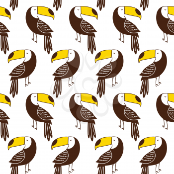 Toucan seamless pattern, vector exotic pattern