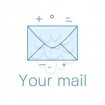 Mail concept with envelope, line art design