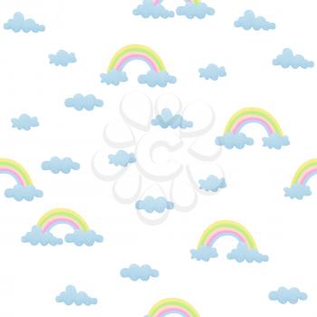 Rainbow and cloud design, vector stipple concept