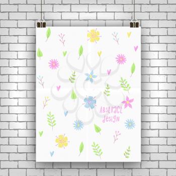 Small flowers pattern with daisy, romantic design