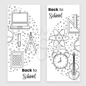 Back to school banner concept, vector design 