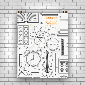 Back to school background, vector concept, design template