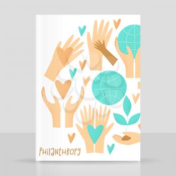 Philanthropy design, vector donation concept, charity illustration.