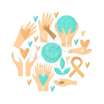 Philanthropy design, vector donation concept, charity illustration.
