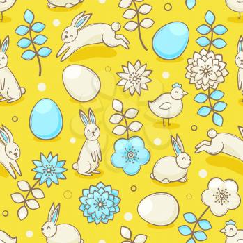 Easter pattern with egg and bunny, seamless design