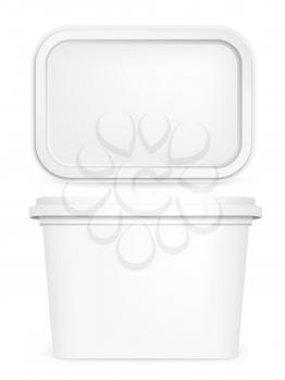 Butter box, white vector mock up, 3d container template