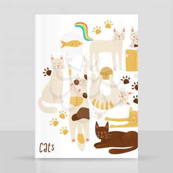 Cats vector concept, friendly and childish design