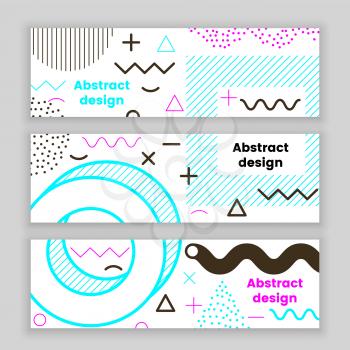 Mempis banner set, color hipster design, trendy style
