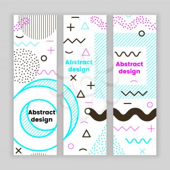 Mempis banner set, color hipster design, trendy style