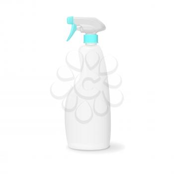 Bathroom cleaner, vector 3d white bottle