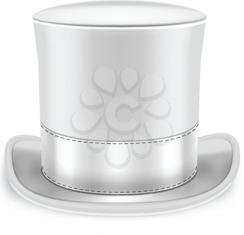 Royalty Free Clipart Image of a White Top Hat