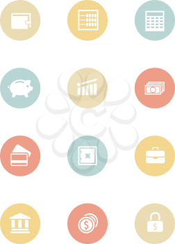 Money and business icons set. Vector eps10 illustration