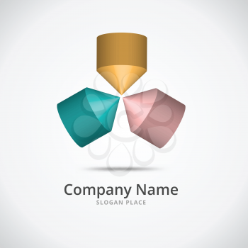 Abstract cone logo, cone logo  concept, branding logotype design