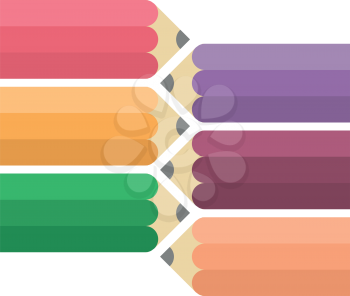 Colorful flat  pencils. Vector illustration.