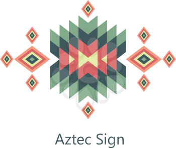 Vector aztec sign on white background. Isolated ornament object.