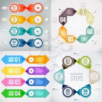 Modern infographics element number template. Set of diagrams. Vector illustration. can be used for workflow layout, diagram, business step options, banner, web design