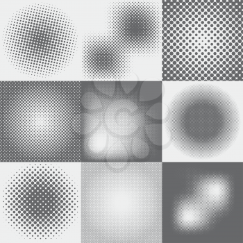 Halftone dots pattern set in vector format.