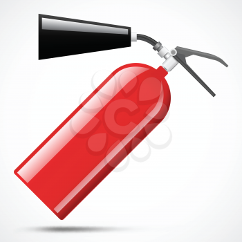 Isolated red fire extinguisher on white background