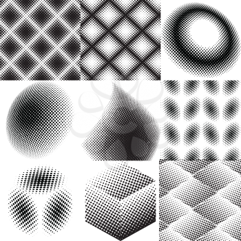 Halftone dots pattern set in vector format.