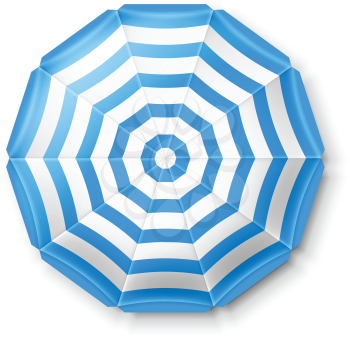 Beach umbrella top view icons, vector illustration