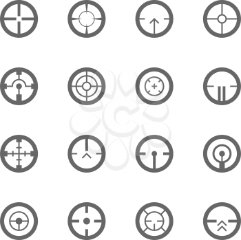 Crosshairs icon set. Vector illustration on white background.