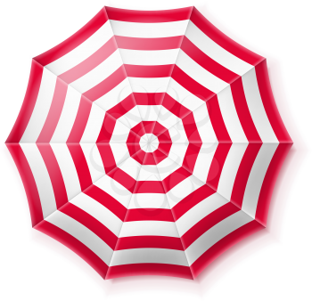 Beach umbrella, top view. Isolated vector illustration .
