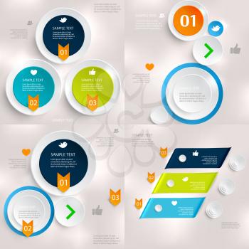 Set of modern infographics element number template. Vector illustration. can be used for workflow layout, diagram, business step options, banner, web design