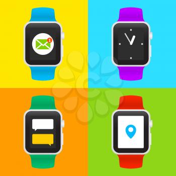 Set of Vector Smart Watch Icons