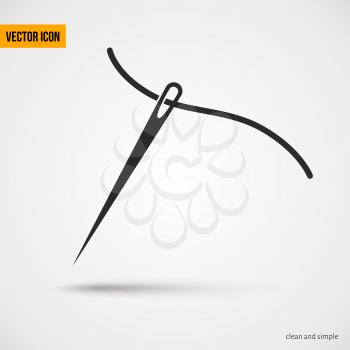 Needle with thread icon.Could use like logo for business or clothing industry. Vector illustration