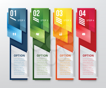 Vertical design number banners template. Can be used for workflow layout, diagram, number options, web design.