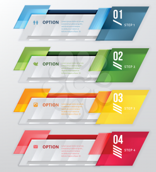 Horizontal design number banners template. Can be used for workflow layout, diagram, number options, web design.